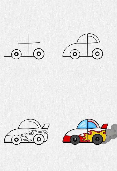 简单的赛车怎么画